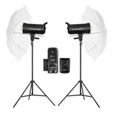 Kit 2 Flash Estúdio Godox Sk300ii 600w Completo 110 Ou 220v 110v