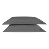 Kit 2 Fronha Avulsa 70cm X 50cm Percal 200 Fios Algodão Gol Cor Grafite