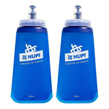 Kit 2 Garrafas Dobrável Soft Flask Hupi 350ml Corrida Cor Azul