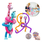 Kit 2 Girafas Pop It Tubo Estica E Gruda Montessori Magic Cor Sortido