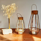 Kit 2 Lamparina Antiga Castiçal Porta Velas Decorativas
