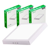 Kit 2 Luminária Painel Plafon Led 18w Sobrepor Quadrado Teto