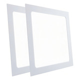 Kit 2 Luminaria Plafon Led Embutir Quadrada 18w Branco Frio 110v/220v