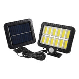Kit 2 Luminária Solar Parede 120 Cob Sensor 3 Funções