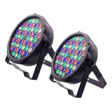 Kit 2 Luz Led Par 64 Rbgw 54 Leds 3w Dmx Digital Strobo