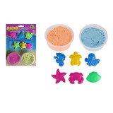 Kit 2 Massinha Areia Magica Infantil Modeladora +6 Forminhas Cor Multicolorido