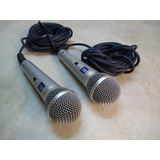 Kit 2 Microfones Gradiente Km-50 Para Karaokê Cabo Grande