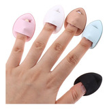 Kit 2 Mini Esponjas De Maquiagem Para Dedo Almofada Puff Cor Variada