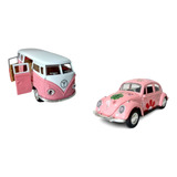 Kit 2 Miniaturas Colecionador Fusca + Perua Kombi Volkswagen
