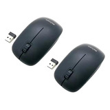 Kit 2 Mouse Óptico Sem Fio 2,4g Plug And Play Ms-s22 Exbom