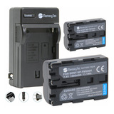 Kit 2 Np-fm500h + Carregador Para Sony A500 A550 Slt A57 A77