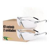 Kit 2 Óculos Proteção Epi Segurança Ss5 Incolor Premium