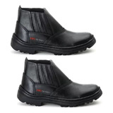 Kit 2 Pares Botas Masculina De Serviço Com C.a Confortável