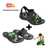 Kit 2 Pares Chinelo Sandalia Papete Infantil Super Herois
