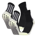 Kit 2 Pares Meia Futebol Antiderrapante Esportiva Cano Alto