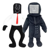 Kit 2 Pelúcias Skibidi Toilet Speaker Man E Tv Man