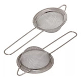 Kit 2 Peneiras Coador Em Aço Inox - Utensilio De Cozinha