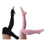 Kit 2 Perneiras 7/8 - Preta E Rosa Bebê Canelada De Algodão