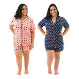 Kit 2 Pijama Feminino Plus Size Americano Oferta Atacado