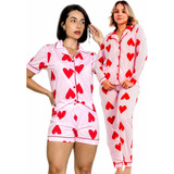 Kit 2 Pijamas Feminino Adulto Americano Amamentação Malha
