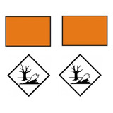 Kit 2 Placa Numer Lisa Laranja + 2 Placas Simb Meio Ambiente
