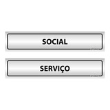 Kit 2 Placas Elevador De Social E Serviço