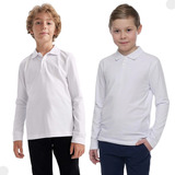 Kit 2 Polo Infantil Manga Comprida Inverno Algodão Juvenil
