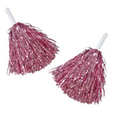 Kit 2 Pom Pom Metalizado 32cm Azul Claro Fantasia Torcida