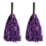 Kit 2 Pom Pom Metalizado 32cm Roxo Fantasia Torcida