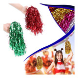 Kit 2 Pompom Metalizado Líder De Torcida Festa Esporte Cores