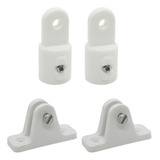 Kit 2 Ponteira + 2 Base 3/4 Capota Barco Lancha - Modelo S Cor Branco
