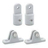 Kit 2 Ponteira + 2 Base 3/4 Capota Barco Lancha - Modelo S Cor Cinza