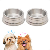 Kit 2 Pote Alumínio Pesado Polido Pequeno Cachorro 700ml Pet