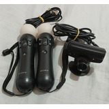 Kit 2 Ps Move + Câmera Ps Eye Sony Playstation 3