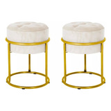 Kit 2 Puff Decoraçao Banqueta Ferro Argola Penteadeira Sala