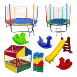 Kit 2 Pula Pula + Piscina De Bolinhas C 500un + Playground