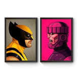 Kit 2 Quadros Wolverine Vs Sentinela