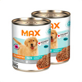 Kit 2 Ração Úmida Max Patê Cães Filhotes Cordeiro Frango Max