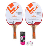 Kit 2 Raquete Ping Pong Profissional Ittf + 3 Bola Butterfly