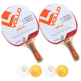 Kit 2 Raquete Tenis Mesa Ping Pong Profissional + 4 Bolas
