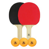 Kit 2 Raquetes Para Tênis De Mesa + 3 Bolas Ping Pong Bel 
