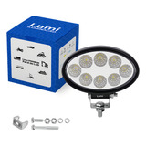 Kit 2 Refletor Holofote Luminaria Farol 8 Leds 12v 24v Oval Cor Da Carcaça Preto Cor Da Luz Branco-frio 12v/24v Bivolt