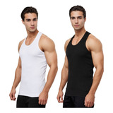 Kit 2 Regata Masculina Modelo Americano Canelada Algodão