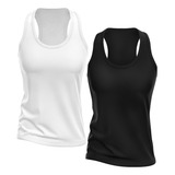 Kit 2 Regatas Femininas Dry Lisa Proteção Uv Academia Treino