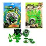 Kit 2 Relogios Ben 10 Lança Discos Com Luz E Som - Omnitrix 