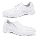 Kit 2 Sapato Masculino Branco Super Conforto Área Da Saúde 
