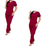 Kit 2 Scrub Pijama Hospitalar Cuidadora Bolso Gabardine-ph