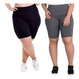 Kit 2 Shorts Leggings Térmica Academia Fitness Plus-size