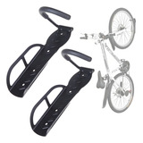 Kit 2 Suporte Parede Bicicleta Gancho Pendurar Bike Apto Cor Preto