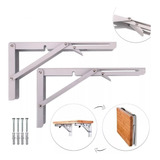 Kit 2 Suportes Mão Francesa Dobrável Retrátil Reforçada 50cm